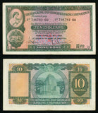 Beautiful Hong Kong Shanghai Banking Corporation 1959 Ten Dollars Banknote VF++