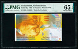 1995 National Bank of Switzerland Banknote 10 Francs Pick 66a PMG Gem Unc 65 EPQ