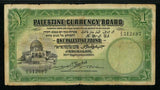 Currency 1929 Palestine Currency Board 1 Pound Banknote P# 7b PMG Choice Fine 15