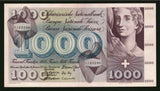 1972 Banknote Switzerland 1000 Francs Dance Macabre P# 52k PMG Choice VF 35
