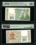 1981 Central Bank of Ireland One Pound Banknote Pick 70b Gem Uncirculated 66 EPQ