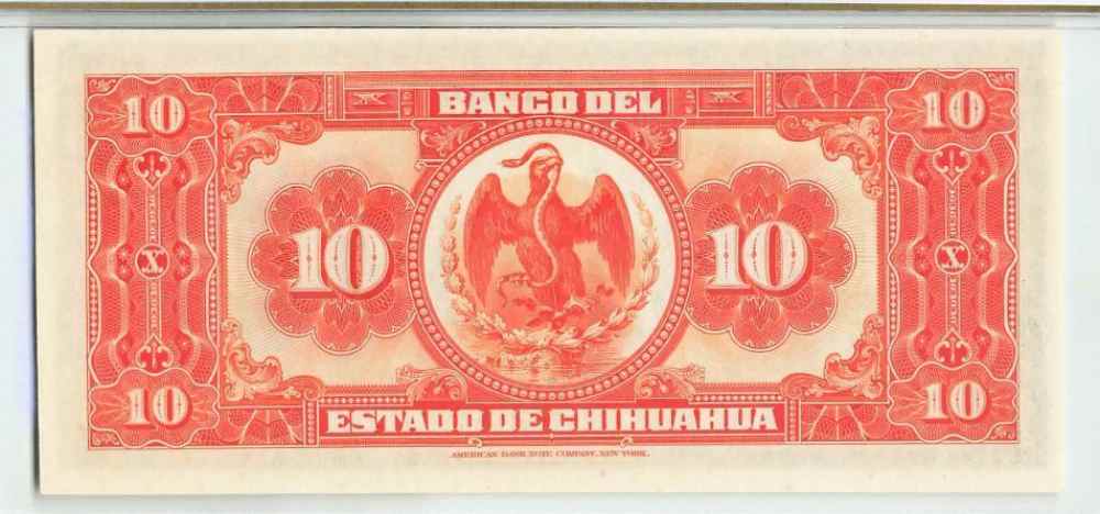 1913 Chihuahua Mexico 10 Pesos Banknote Cowboy & Cattle P# S133a Choice UNC  64