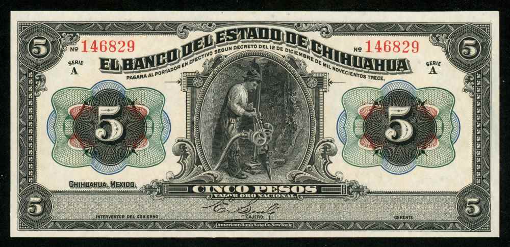 Mexico P-34c Banco de Mexico 5 Pesos O-F,12.11.1941 /2 Diff