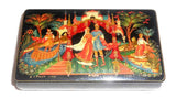 1995 Footed Palekh Russian Lacquer Box Scene From A Fairy Tale Signed A. Drozbov