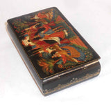 1995 Footed Palekh Russian Lacquer Box Scene From A Fairy Tale Signed A. Drozbov