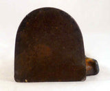 Antique Cast Iron Doorstop Colorful Parrot Perched on Green and Yellow Rock
