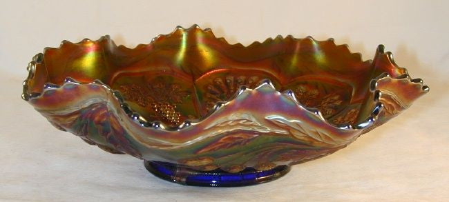 Peacock and high quality Grape Carnival Glass Bowl