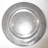 Circa 1750 Antique 9 1/2" Pewter Wide Rim Plate American or English Markings