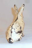 Antique Hubley Cast Iron Large Seated Rabbit Still Penny Bank Pink Ears & Eyes