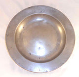 Circa 1700 English Pewter 9 3/8" Deep Plate w/ Plain Rim Timothy Richards England