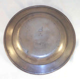 Circa 1700 English Pewter 9 3/8" Deep Plate w/ Plain Rim Timothy Richards England
