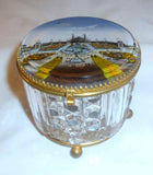 1878 Paris World's Fair Crystal Dresser Box Colored Image of Trocadero Palace