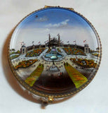 1878 Paris World's Fair Crystal Dresser Box Colored Image of Trocadero Palace