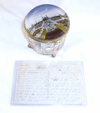 1878 Paris World's Fair Crystal Dresser Box Colored Image of Trocadero Palace