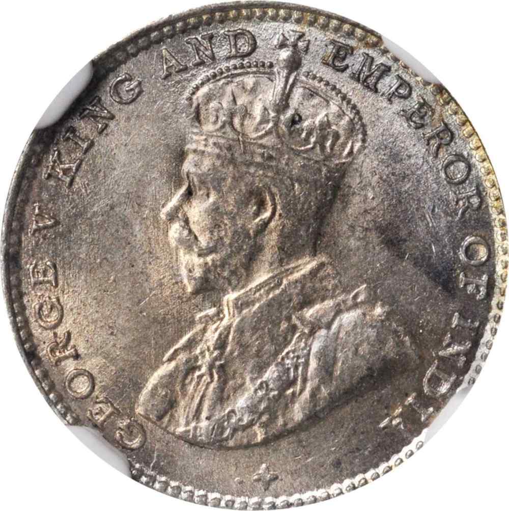 1919 Silver Small Coin 5 Cents Straits Settlement Malaya