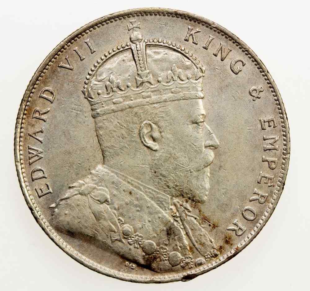 1908年 エドワード7世 貿易銀 一圓 1ドル イギリス 銀貨 イギリス（海峡植民地）エドワード7世の壹圓銀貨とは？特徴や