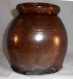 Antique Henry Schofield Lead Glazed Redware Brown Colored Pot Southeastern PA
