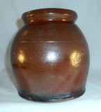 Antique Henry Schofield Lead Glazed Redware Brown Colored Pot Southeastern PA