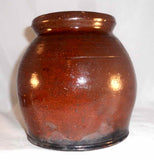 Antique Henry Schofield Lead Glazed Redware Brown Colored Pot Southeastern PA