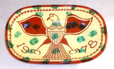 1978 Seagreaves Redware Loaf Dish Sgraffito Folk-Art Spread-Eagle Decoration