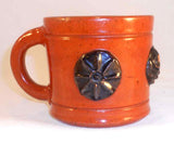 Early Glazed Whimsically Decorated Brown Redware Mug By James C Seagreaves