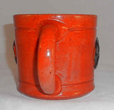 Early Glazed Whimsically Decorated Brown Redware Mug By James C Seagreaves