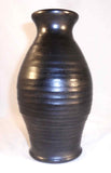 Vintage Glazed Wheel Thrown Black Redware Tall Vase By James C Seagreaves