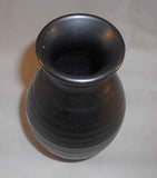 Vintage Glazed Wheel Thrown Black Redware Tall Vase By James C Seagreaves
