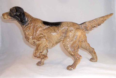 Antique Hubley Cast Iron Large and Heavy Doorstop Full Figure Setter Dog