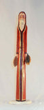 1996 Carved & Painted Wood Folk Art Tall Skinny Santa Figure D. Shaw Penryn, PA