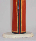 1996 Carved & Painted Wood Folk Art Tall Skinny Santa Figure D. Shaw Penryn, PA