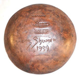 Beautiful 1999 Greg Shooner Redware Brown Pie Plate Green Fish Slip Decoration