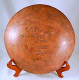 1997 Redware 10 3/4" Plate Glazed Slip Decorated w/ Tulip Bulbs by Greg Shooner