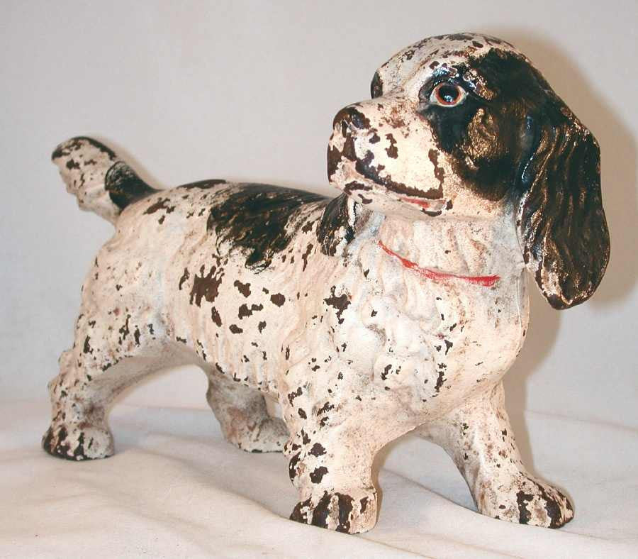 Vintage Hubley Cast Iron top Dog Paperweight I Choose From: Painted Cocker Spaniel, Borzio Russian Wolfhound, Copper Cocker Spaniel