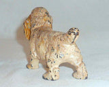 Antique Hubley Cast Iron Paperweight Painted Miniature Cocker Spaniel Dog
