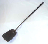 Antique Forged Wrought Iron Long Handled Copper Rivetted Spatula W/ Hanging Loop