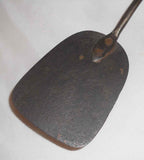 Antique Forged Wrought Iron Long Handled Copper Rivetted Spatula W/ Hanging Loop