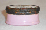 Antique Battersea England Enameled Moto Oval Box "Remember Me When This You See"