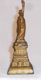Antique Cast Iron Gold Colored Still Penny Bank Statue of Liberty By AC Williams