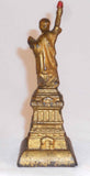 Antique Cast Iron Gold Colored Still Penny Bank Statue of Liberty By AC Williams