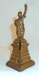 Antique A.C. Williams Cast Iron Gold Colored Statue of Liberty Still Penny Bank