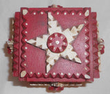 2001 Tim Strawser Carved Wood Painted Primitive Folk Art Small Sliding Lid Box