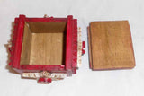 2001 Tim Strawser Carved Wood Painted Primitive Folk Art Small Sliding Lid Box