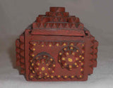2001 Tim Strawser Tramp Art Style Wood Painted Primitive Folk Art Box Slide Lid