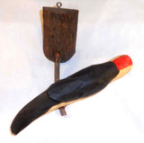 2013 Dan & Donna Strawser Wall Hanging Painted Carved Wood Perched Woodpecker