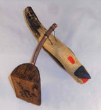 2013 Dan & Donna Strawser Wall Hanging Painted Carved Wood Perched Woodpecker