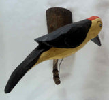 2013 Dan & Donna Strawser Wall Hanging Painted Carved Wood Perched Woodpecker