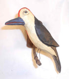 2013 Dan & Donna Strawser Wall Hanging Painted Carved Wood Perched Woodpecker