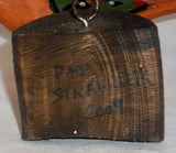 2009 Dan & Donna Strawser Wall Hanging Painted Carved Wood Perched Tan Bird