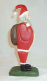 1987 Hand Carved Wood Polychrome Painted Folk Art Santa By Daniel Strawser